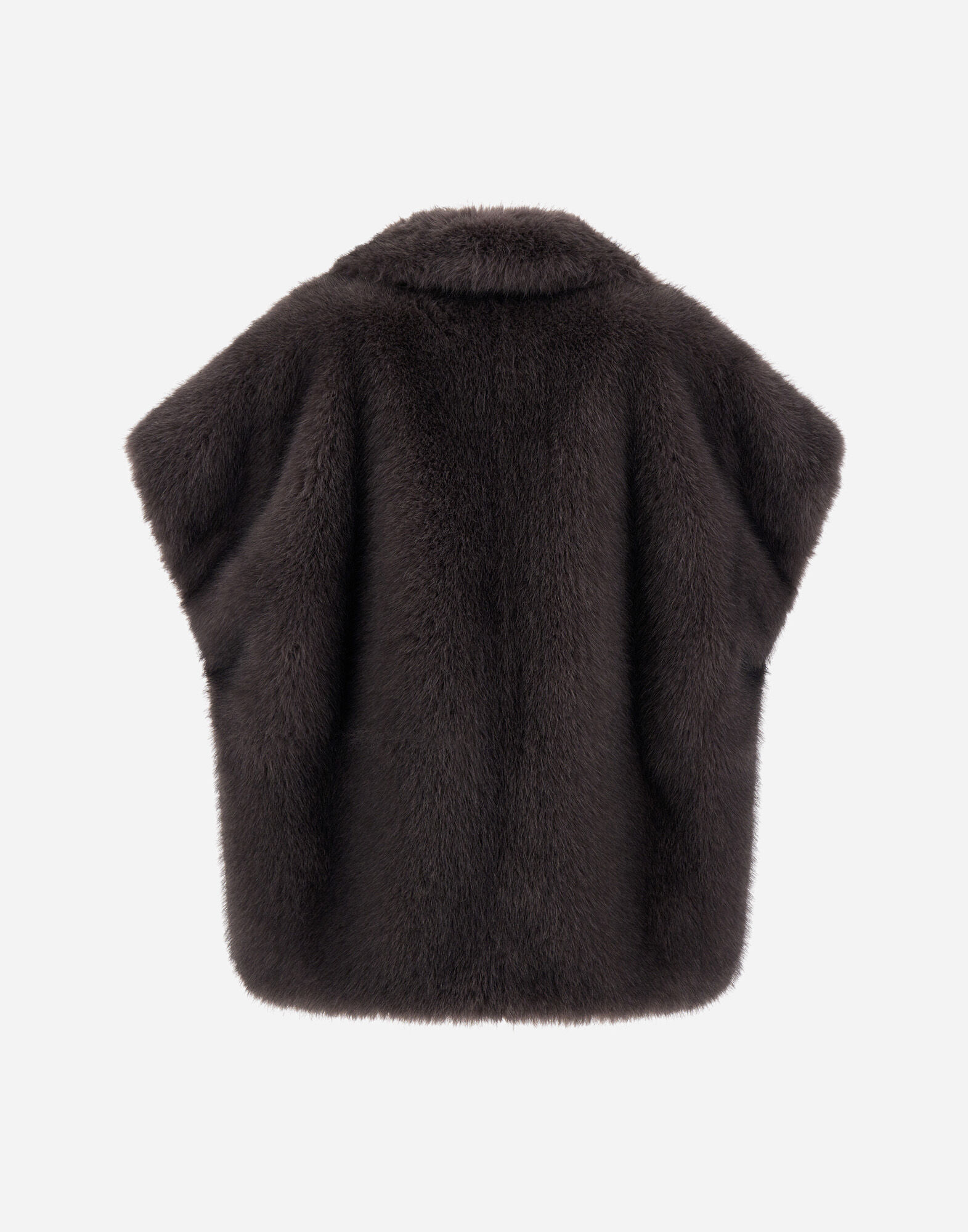 VESTE SANS MANCHES EN FOURRURE SYNTHÉTIQUE À POILS LONGS