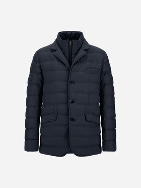 BLAZER EN LAINE, VISCOSE ET SUEDE EFFECT