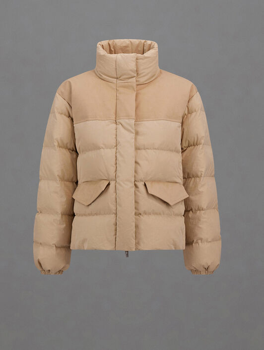 VESTE LAMINAR EN ORGANIC FEEL DOWN ET SUEDED COTTON