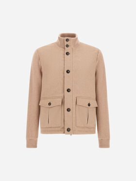 VESTE EN DRAP DE CACHEMIRE ET MOHAIR