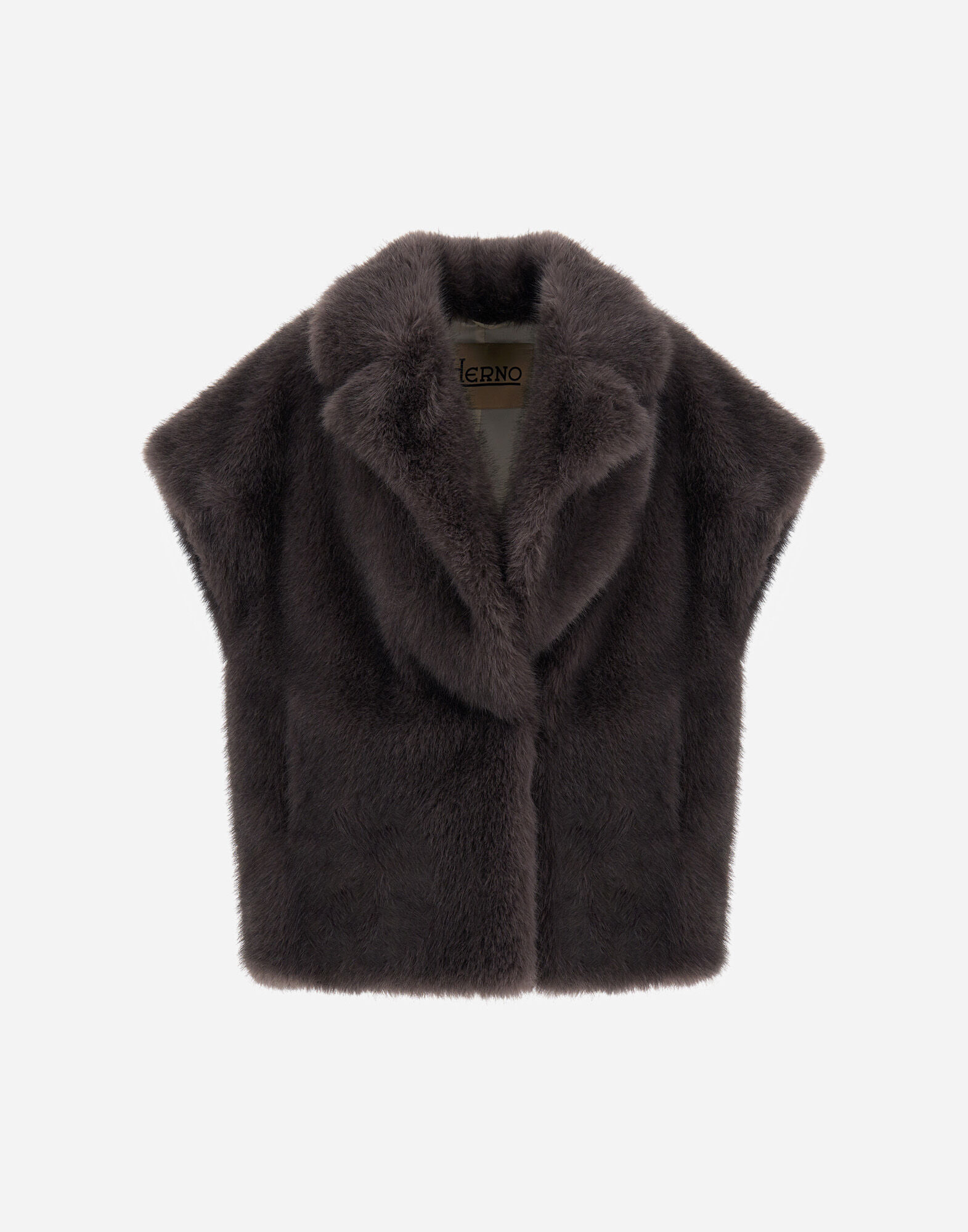 VESTE SANS MANCHES EN FOURRURE SYNTHÉTIQUE À POILS LONGS