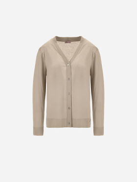 CARDIGAN RESORT EN JERSEY CHINÉ EFFET TRICOT