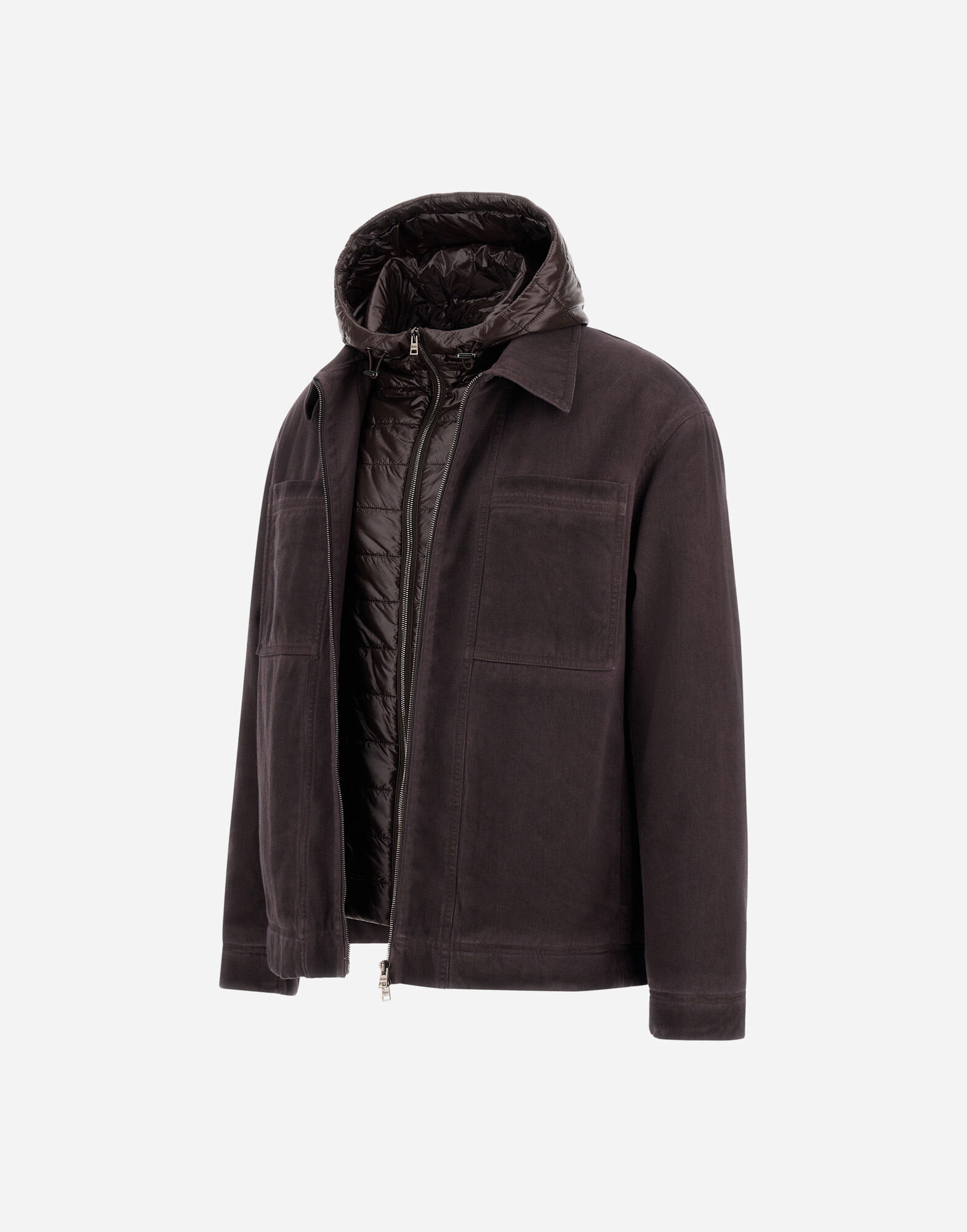 GIACCA IN GABARDINA EFFETTO DENIM E NYLON ULTRALIGHT