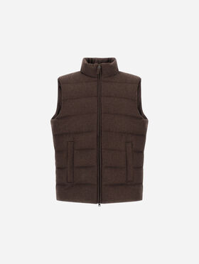 GILET EN CACHEMIRE-SOIE ET MONOGRAM