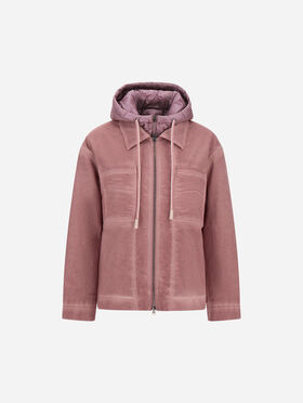 PARKA CORTA DE GABARDINA EFECTO DENIM Y NYLON ULTRALIGHT