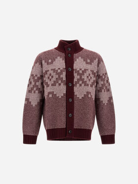 CARDIGAN EN LAINE ET CACHEMIRE À MOTIF NORVÉGIEN