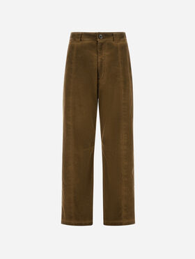 PANTALON EN GABARDINE EFFET DENIM