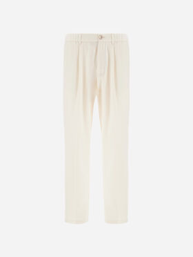 PANTALON RESORT EN FLANELLE CHINÉE DE LAINE MÉLANGÉE