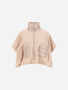 PONCHO COURT RESORT EN TISSU DOUBLE DE LAINE ET CACHEMIRE ET NYLON ULTRALIGHT