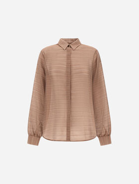 CHEMISE EN SOIE JACQUARD À RAYURES