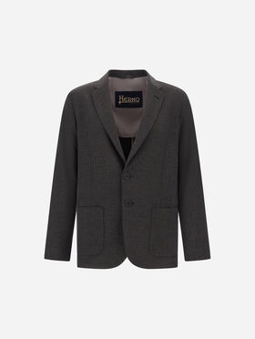 BLAZER EN TISSU TECHNIQUE À FINES RAYURES