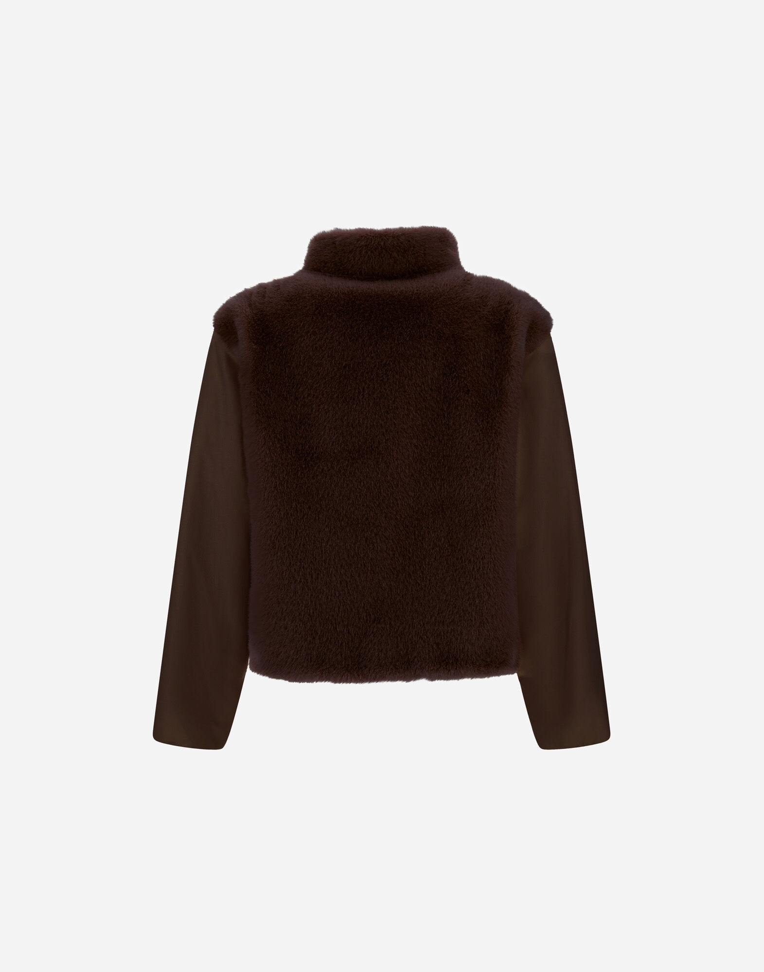 JACKE RESORT AUS KUNSTPELZ IN BIBEROPTIK UND AUS KASCHMIR UND SEIDE