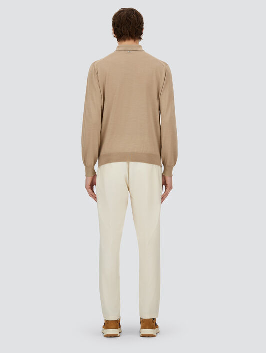 HOSE RESORT AUS MÉLANGE-FLANELL AUS EINER WOLLMISCHUNG