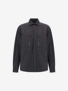 CAMISA DE TEJIDO ELÁSTICO EFECTO MÉLANGE