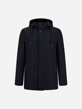 PARKA COURT EN LAINE, SOIE ET SUEDE EFFECT
