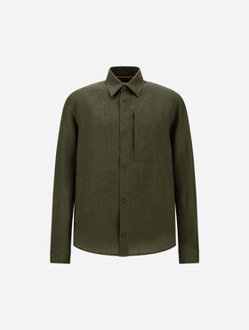 RESORT OVERSHIRT IN FADE-EFFECT LINEN WITH TROPICAL PRINT