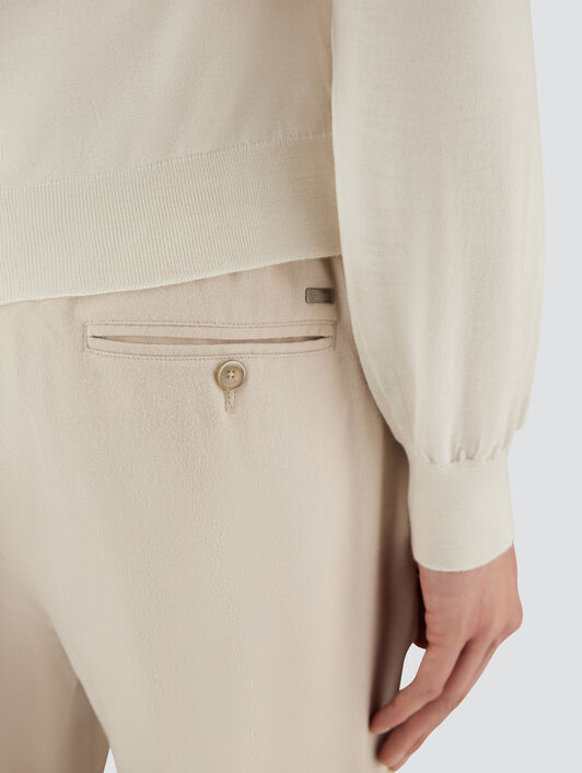 PANTALON RESORT EN SOIE ET CACHEMIRE