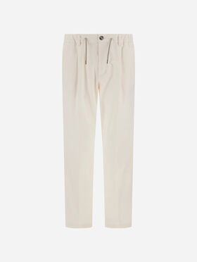 PANTALON EN TOILE DE COTON ET CACHEMIRE