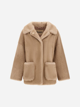 CAPPOTTO CORTO IN TOCCO PELLICCIA EFFETTO VISONE