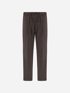 PANTALON EN TOILE DE COTON ET CACHEMIRE