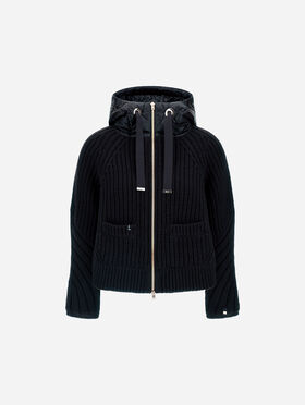 CARDIGAN IN COB STITCH WOOL AND NYLON ULTRALIGHT