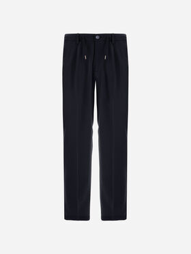 PANTALON RESORT EN SOIE ET CACHEMIRE