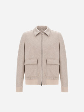 BOMBER RESORT EN TISSU ARMURÉ DE LAINE ET CACHEMIRE