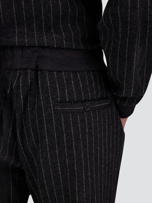 PANTALON EN TISSU JACQUARD À MOTIF RAYÉ TENNIS