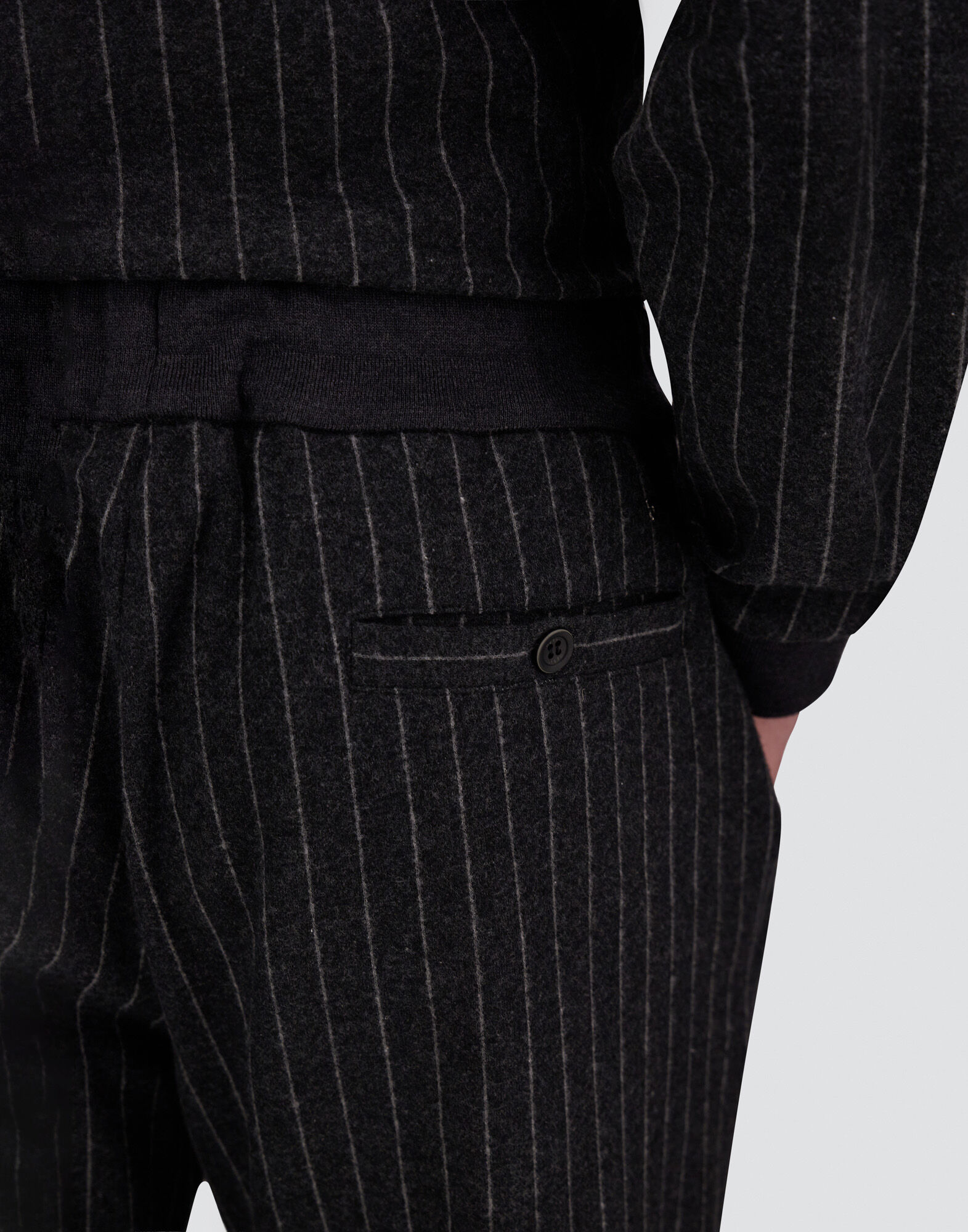 PANTALON EN TISSU JACQUARD À MOTIF RAYÉ TENNIS