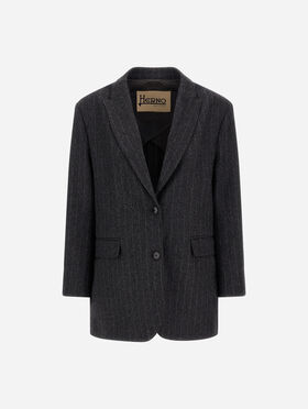 BLAZER EN DRAP DE LAINE À RAYURES TENNIS