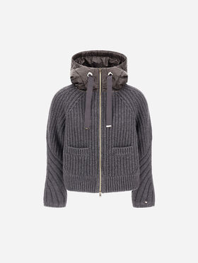 CARDIGAN EN COB STITCH WOOL ET NYLON ULTRALIGHT