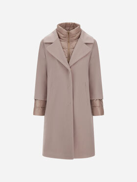 MANTEAU EN LAINE EFFET ZIBELINE ET NYLON ULTRALIGHT