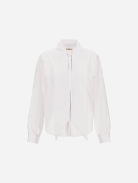 CHEMISE AVEC NŒUD EN POPELINE DE COTON