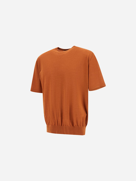 T-SHIRT RESORT IN STRICK AUS WOLLE UND SEIDE