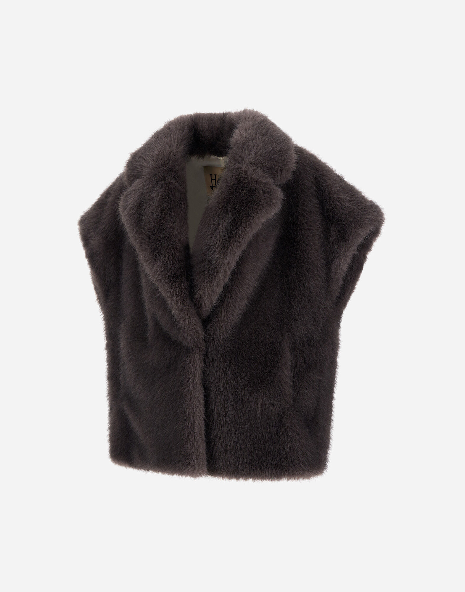 VESTE SANS MANCHES EN FOURRURE SYNTHÉTIQUE À POILS LONGS