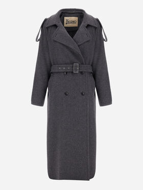 MANTEAU EN TISSU DOUBLE DE CASHMERE, LAINE ET SOIE