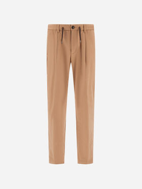 PANTALON EN TOILE DE COTON ET CACHEMIRE