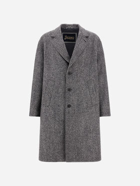 MANTEAU EN TISSU DOUBLE DE LAINE HERRINGBONE