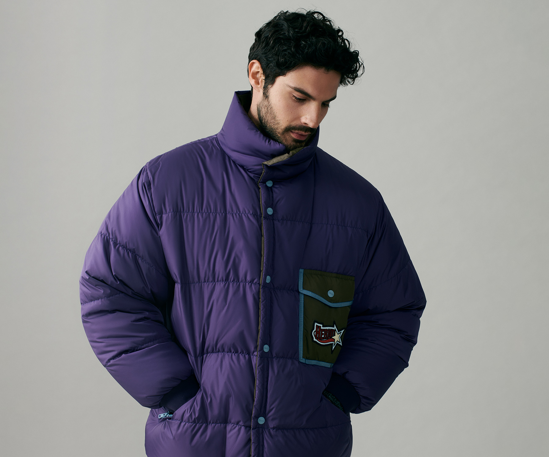 メンズ NYLON CHAMONIX リバーシブルジャケット パープル | Herno® (ヘルノ)