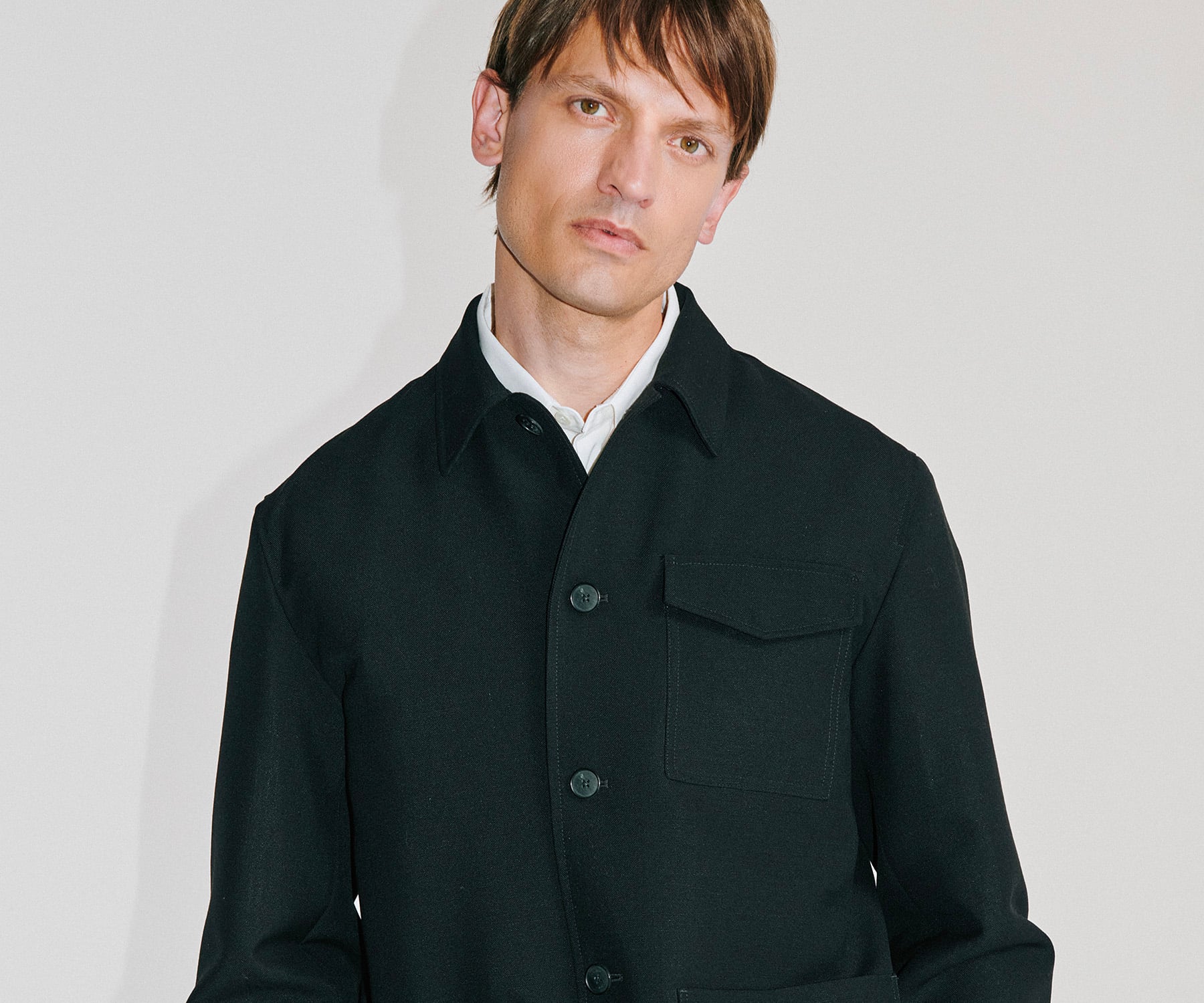 オールド HERNO ヘルノ シャツジャケット 50 ブラック イタリア製 ヘルノ HERNO M.SHIRT（BLACK） -FASCINATE
