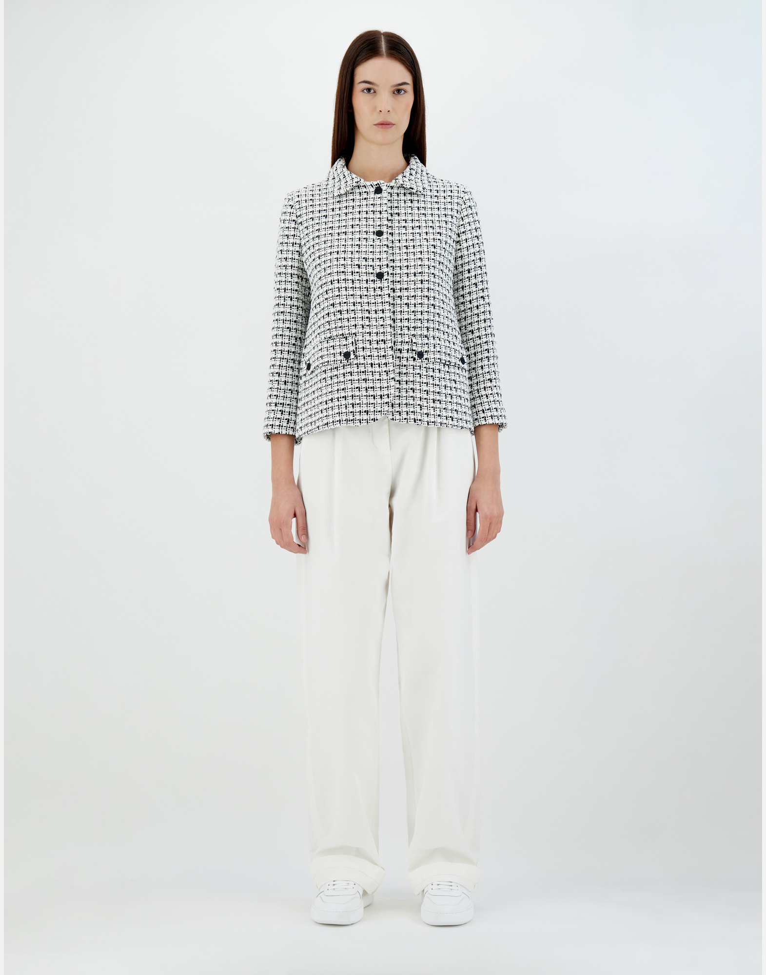 Shop Herno Trend Tweed ジャケット In White