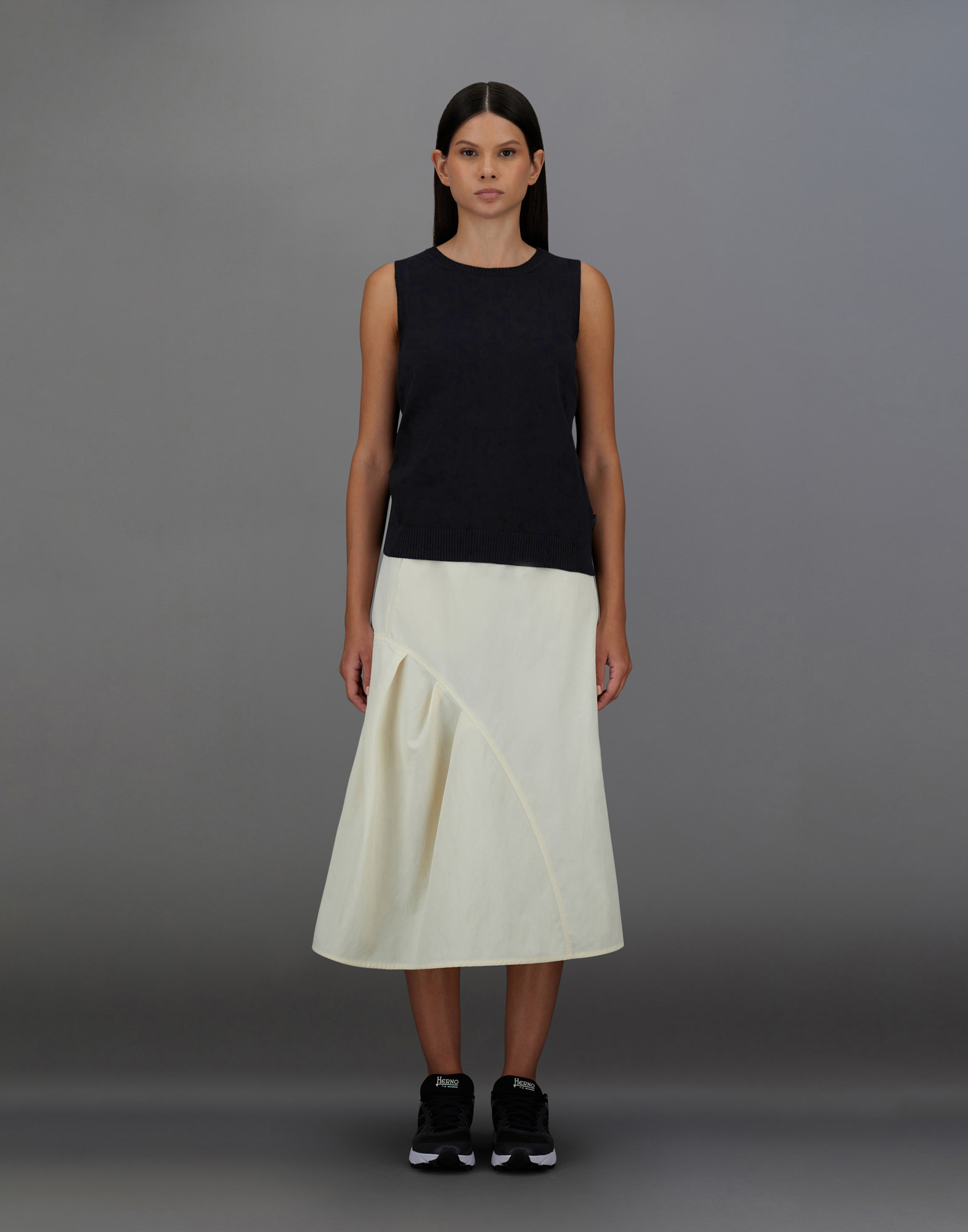 Herno Laminar Tank Top In Light Knit In Black