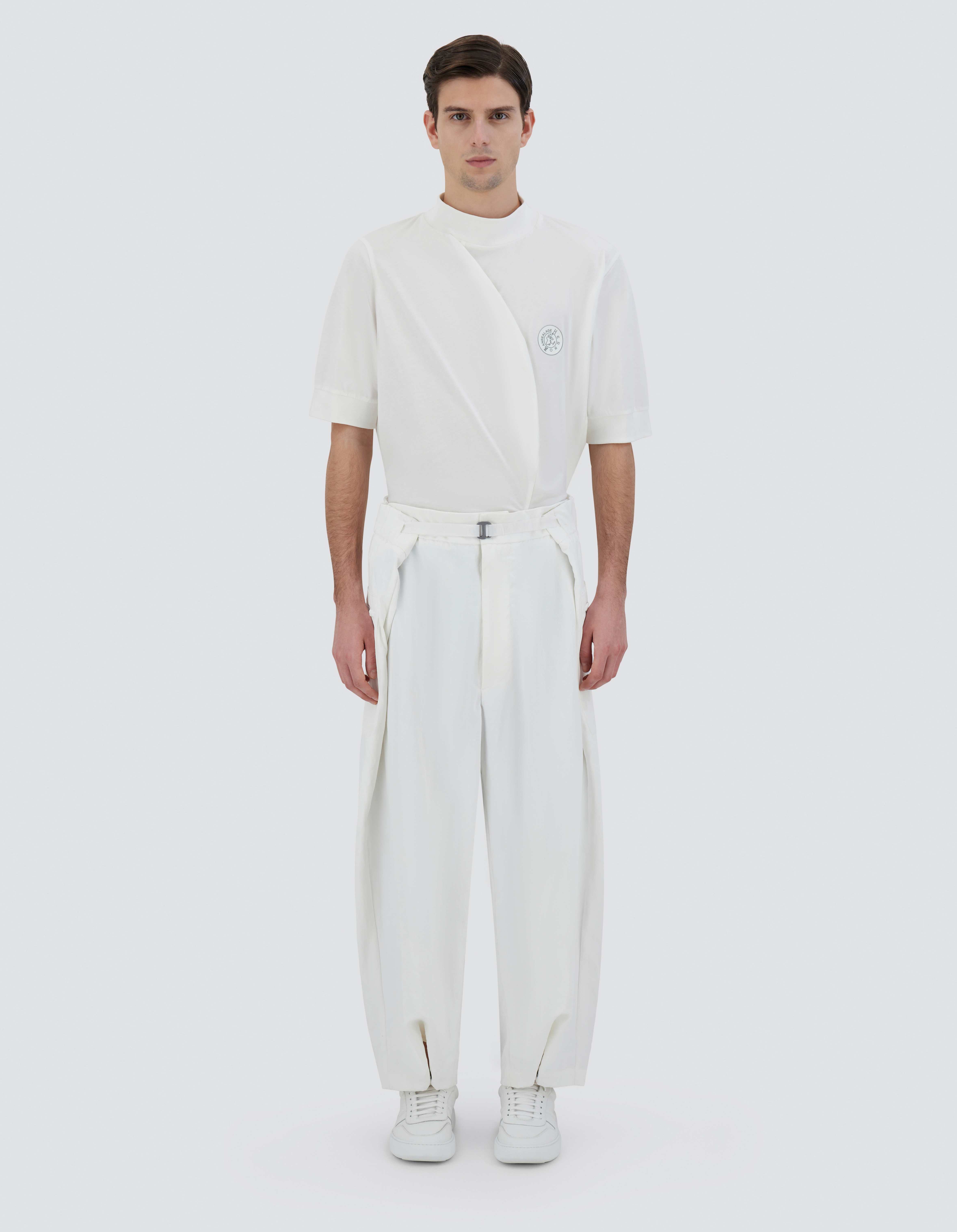Herno Globe Trousers In Recycled Nylon Twill In White