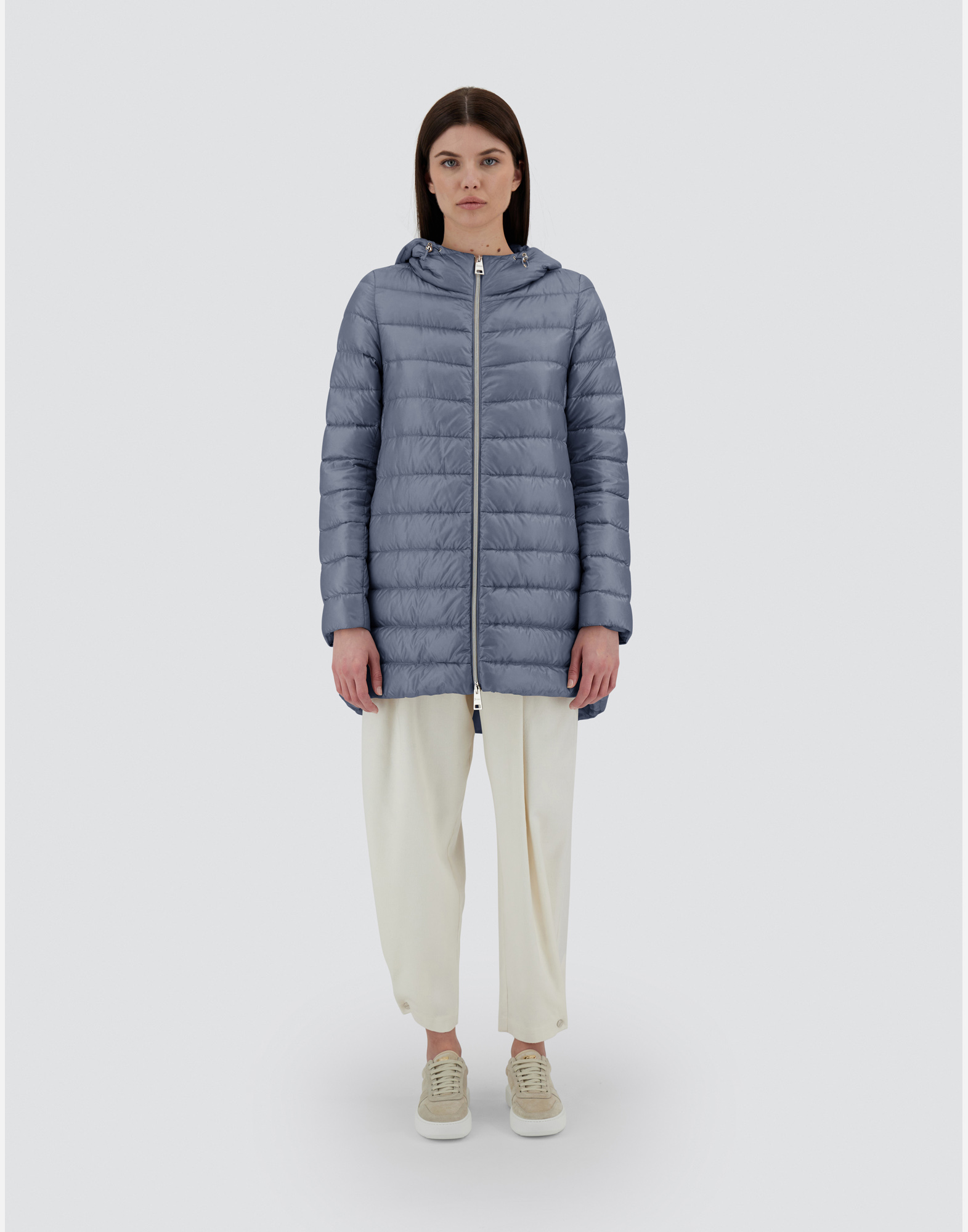 Herno Resort A-shape Jacket In Nylon Ultralight In Light Blue