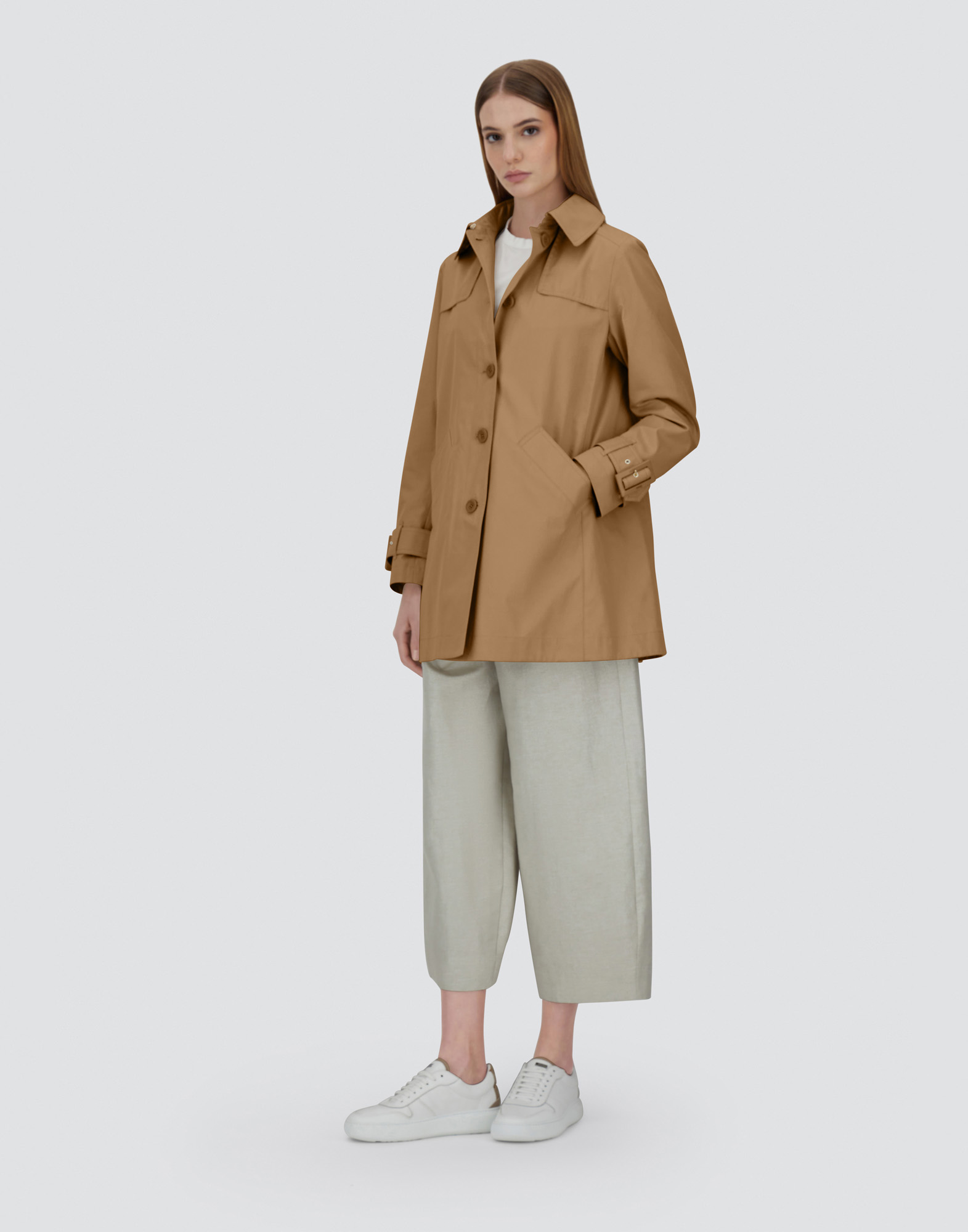 Herno Raincoat In Delon And Monogram In Camel