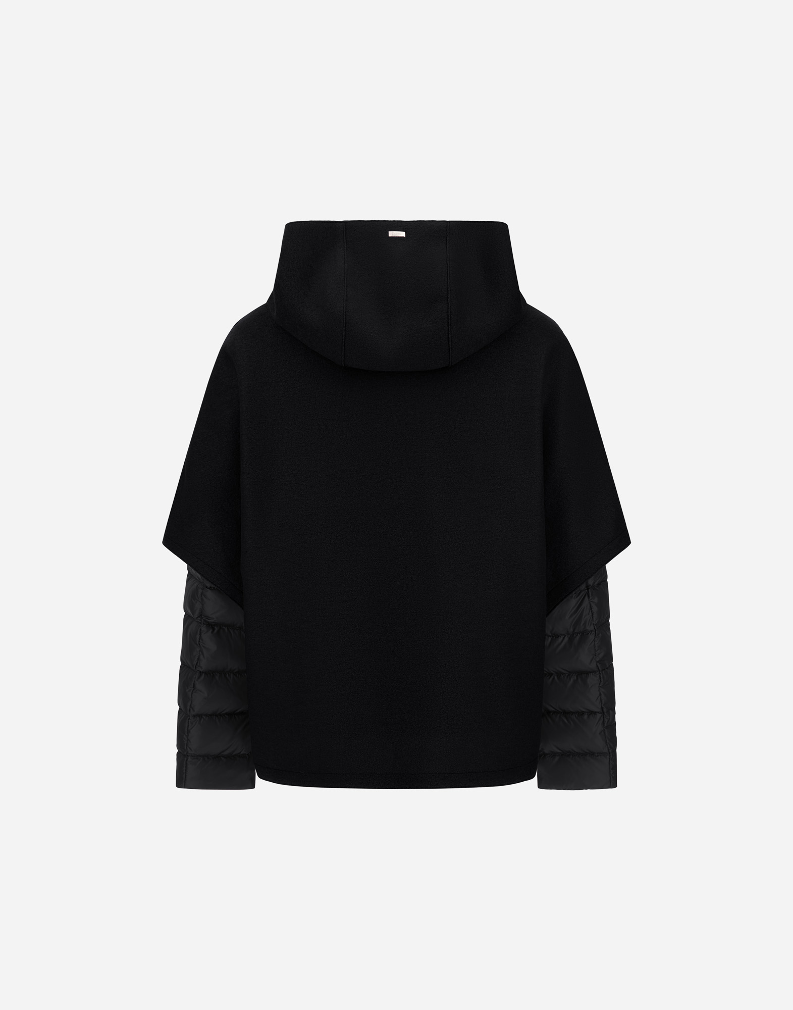 Herno Resort Cape In Felted Wool & Nylon Ultralight