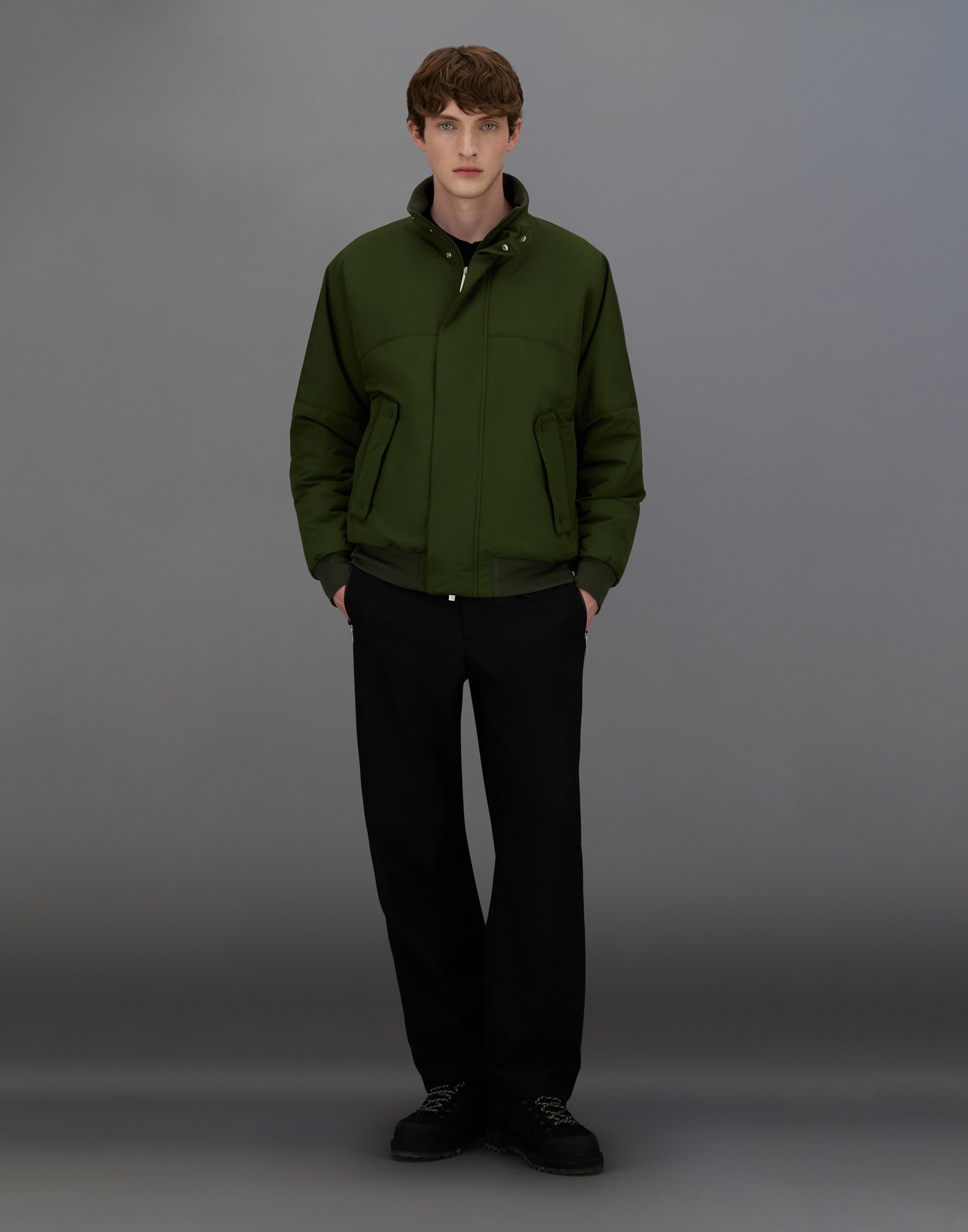 Herno Laminar Bomber Jacket In Organic Tech In Green