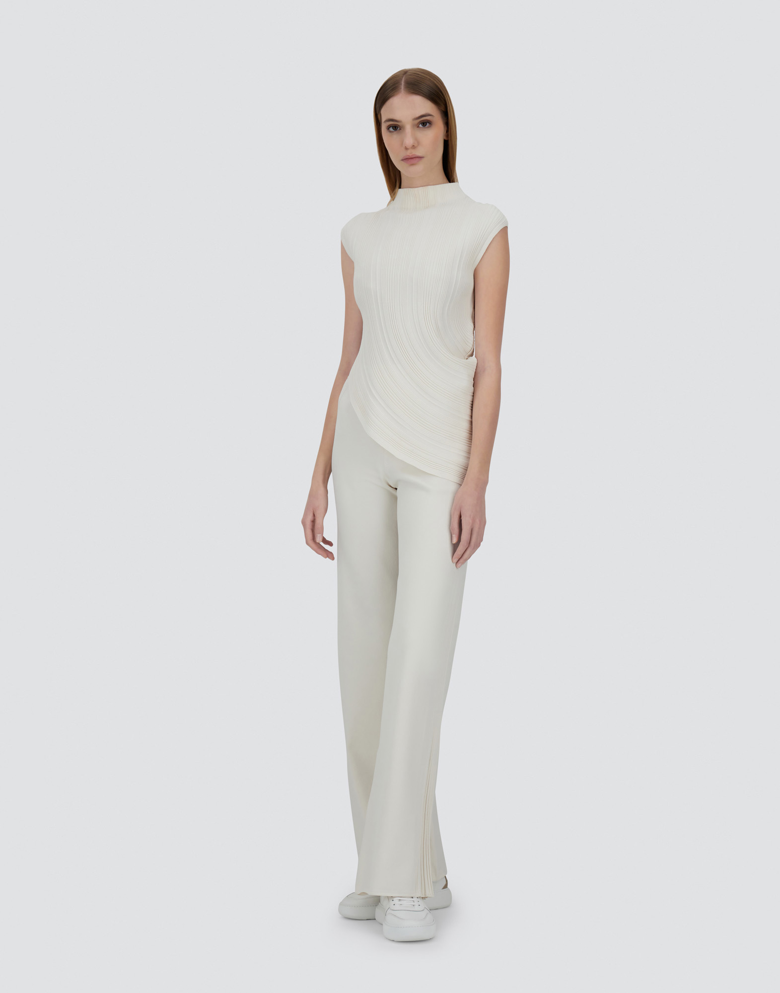Herno Tank Top In Matt Viscose In Cream