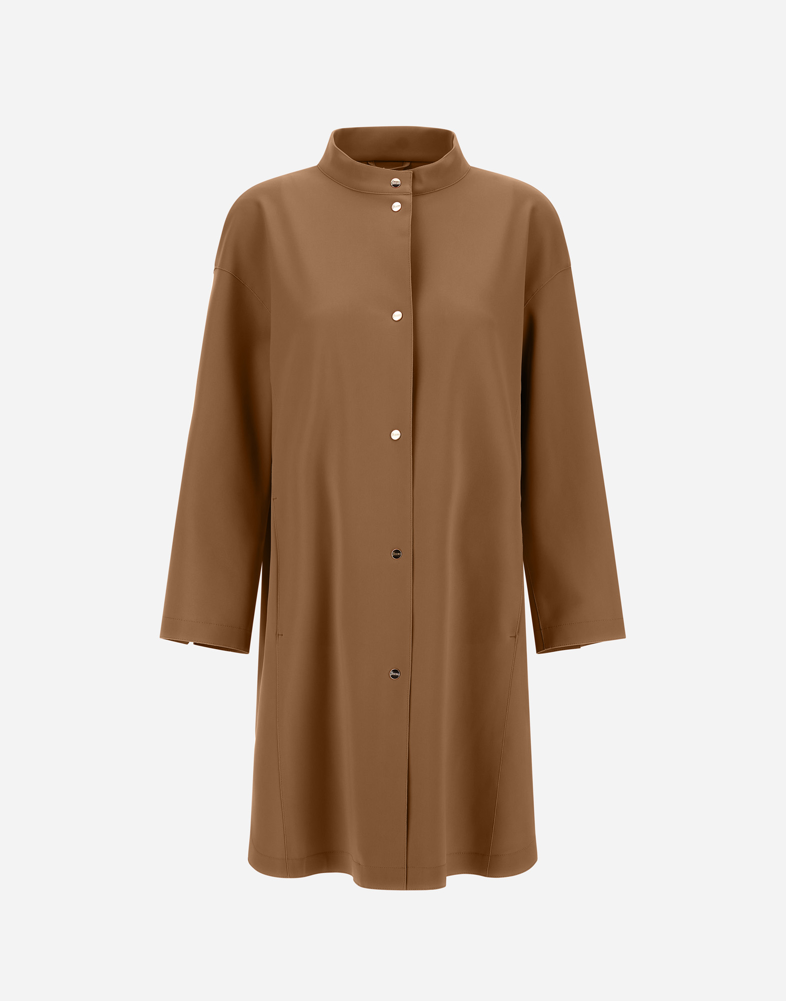 Herno Coat In First-act Pef In Camel