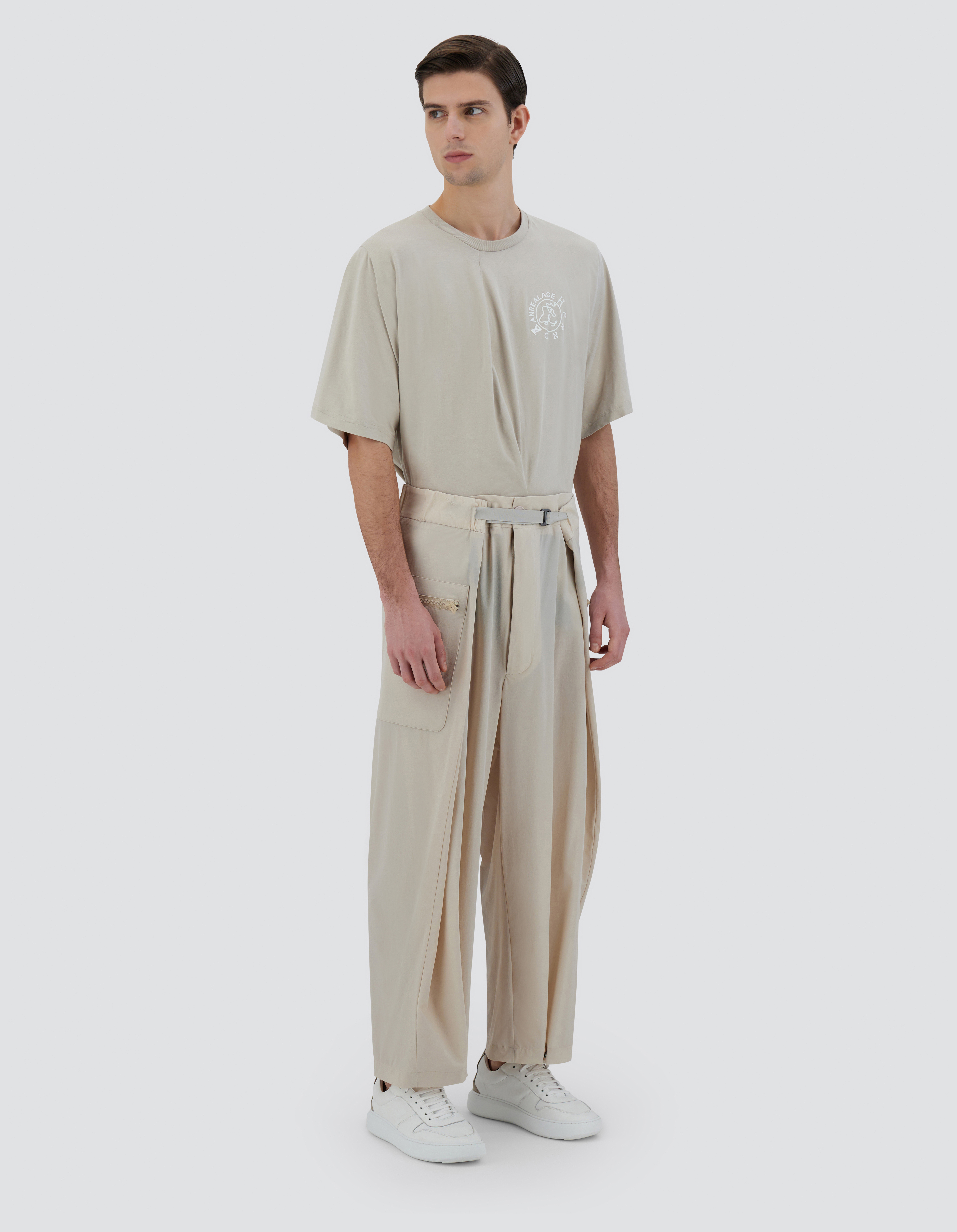 Herno Globe Trousers In Eco Everyday In Light Beige